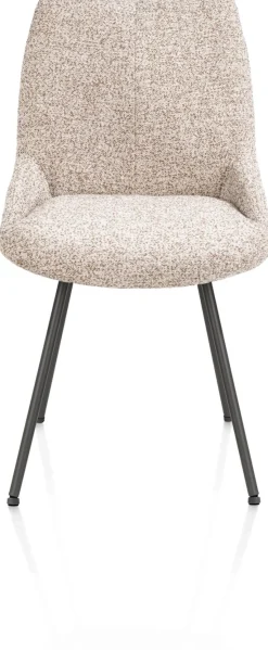 XOOON Mats, eetkamerstoel - 4-pootjes - grafiet - Luton - koper