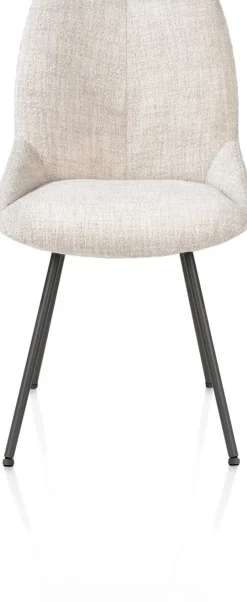 Best XOOON Mats, eetkamerstoel - 4-pootjes - grafiet - Luton - Creme