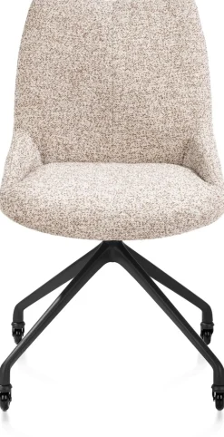 Discount XOOON Mats, eetkamerstoel - wielen - rough off black - Luton - koper