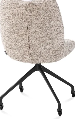 Discount XOOON Mats, eetkamerstoel - wielen - rough off black - Luton - koper