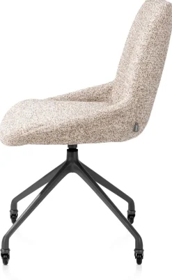 Hot XOOON Mats, eetkamerstoel - wielen - grafiet - Luton - koper