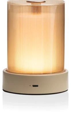 XOOON Matz draadloze tafellamp (1*LED) in de kleur Beige - COCOmaison