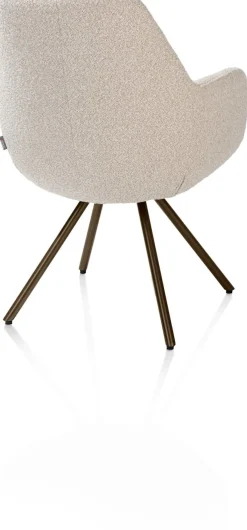 Online XOOON Mavis, armstoel met draaifunctie, incl. pocket, stof Cloudy, frame steel brown - beige