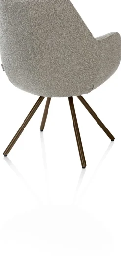 Sale XOOON Mavis, armstoel met draaifunctie, incl. pocket, stof Cloudy, frame steel brown - Olijf