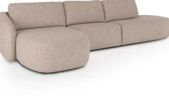 Outlet XOOON Merano, Longchair links ronde arm - 1 zits zonder armen - ottomane small rechts