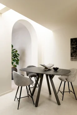 Clearance XOOON MINATO bartafel - ovaal - 150 x 105 cm (h: 92 cm) - eiken look