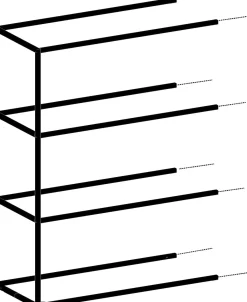 Online XOOON Modulo aanbouwrek in metaal 135 cm, 3 nivo's -
