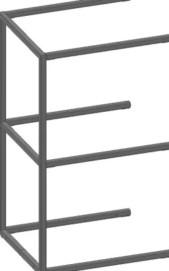 New XOOON Modulo aanbouwrek in metaal 45 cm, 2 nivo's -