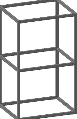 XOOON Modulo basisrek in metaal 45 cm, 2 nivo's -