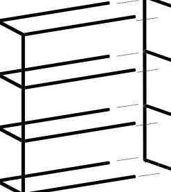 Outlet XOOON Modulo basisrek in metaal 135 cm, 3 nivo's -