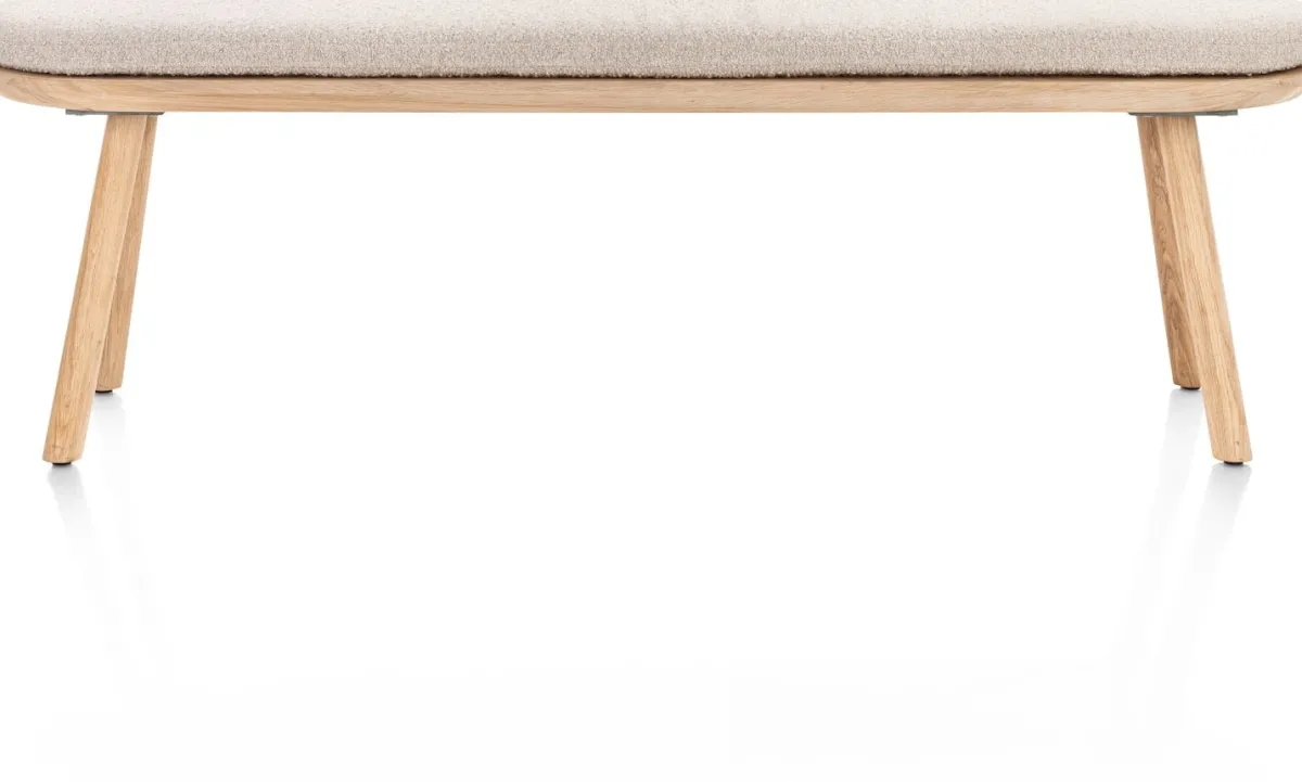 Hot XOOON Niora, bank 160x43cm - massief eiken - houten pootjes - inclusief kussen