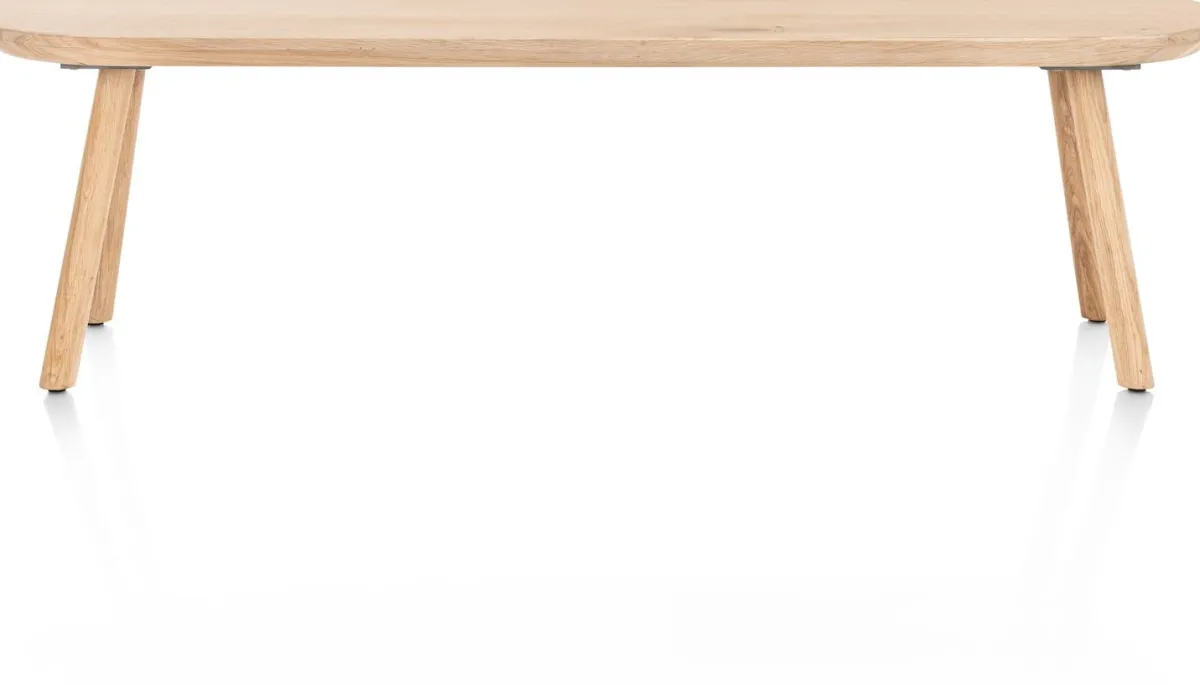 Hot XOOON Niora, bank 160x43cm - massief eiken - houten pootjes - inclusief kussen