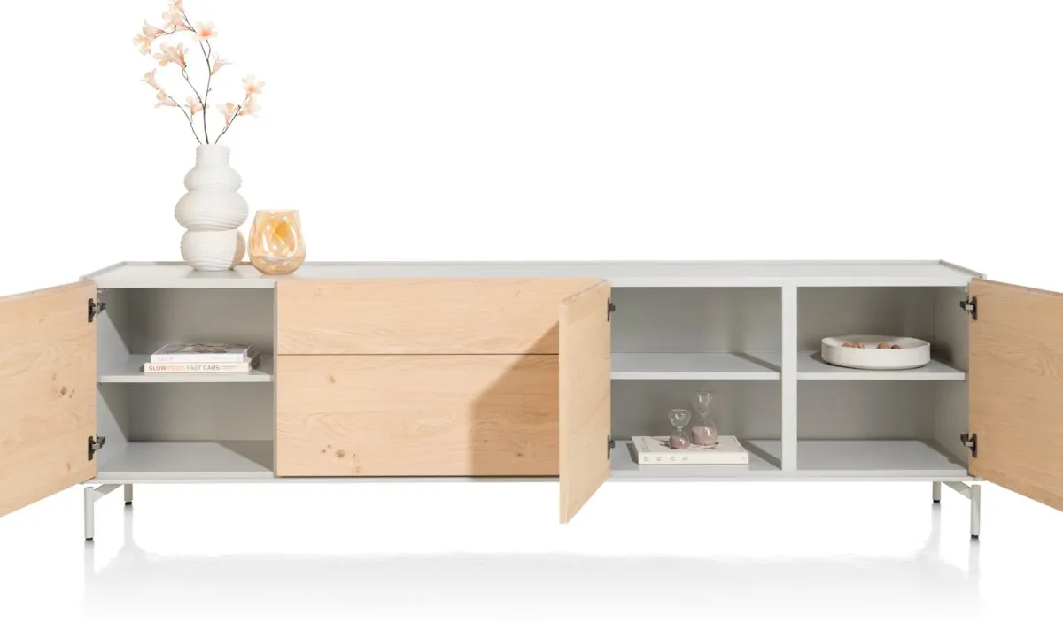 Hot XOOON NIORA dressoir 240 cm - 3-deuren + 2-laden - naturel eiken
