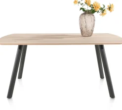 Online XOOON NIORA eetkamertafel 180 x 100 cm - metalen poot - grafiet