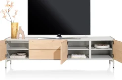 Discount XOOON NIORA lowboard 210 cm - 3-deuren + 2-laden - naturel eiken