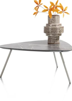 Clearance XOOON NIORA salontafel 85 x 77 cm - HPL marmer licht grijs