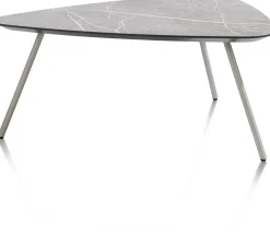 Clearance XOOON NIORA salontafel 85 x 77 cm - HPL marmer licht grijs