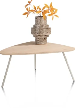 New XOOON NIORA salontafel 85 x 77 cm - eiken fineer - zijdegrijs