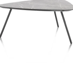 XOOON NIORA salontafel 85 x 77 cm - HPL marmer licht grijs - grafiet