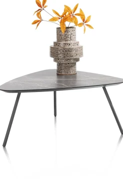 XOOON NIORA salontafel 85 x 77 cm - HPL marmer licht grijs - grafiet