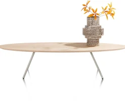 Outlet XOOON NIORA salontafel 150 x 50 cm - eiken fineer - zijdegrijs