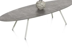 XOOON NIORA salontafel 150 x 50 cm - HPL marmer licht grijs