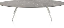 XOOON NIORA salontafel 150 x 50 cm - HPL marmer licht grijs