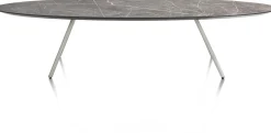 XOOON NIORA salontafel 150 x 50 cm - HPL marmer licht grijs
