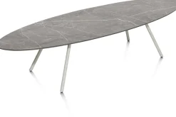 XOOON NIORA salontafel 150 x 50 cm - HPL marmer licht grijs