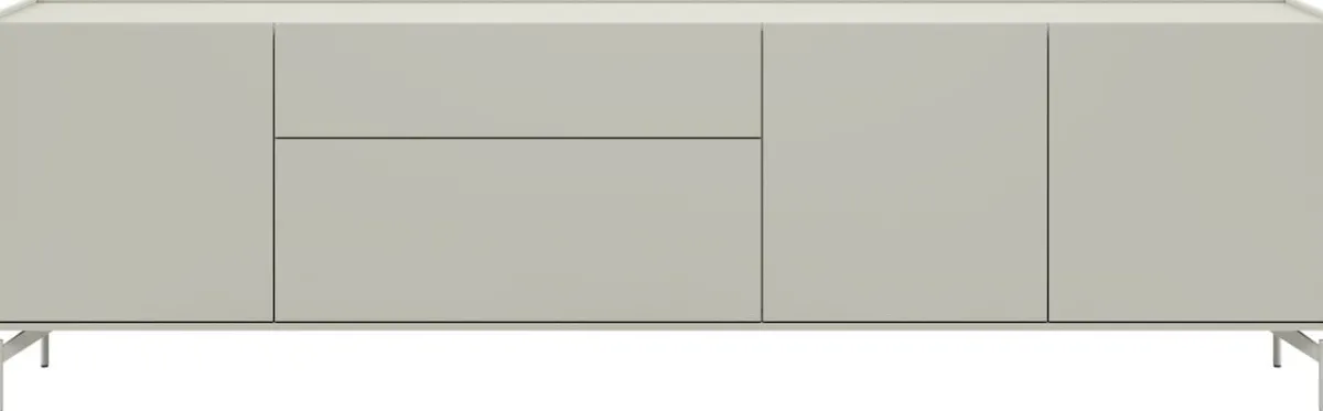 New XOOON NOON dressoir 240 cm - 3-deuren + 2-laden - zijdegrijs