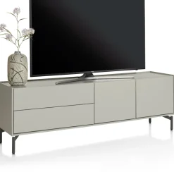 XOOON NOON lowboard 170 cm - 2-deuren + 2-laden - zijdegrijs