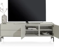 XOOON NOON lowboard 170 cm - 2-deuren + 2-laden - zijdegrijs