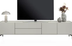 XOOON Noon, lowboard 240 cm - 3-deuren + 2-laden - geheel silk grey