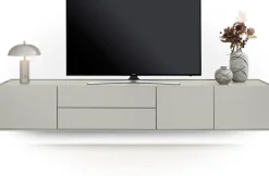 XOOON Noon, lowboard 240 cm - 3-deuren + 2-laden - geheel silk grey