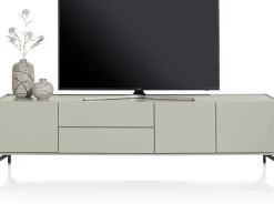 Sale XOOON NOON lowboard 210 cm - 3-deuren + 2-laden - zijdegrijs