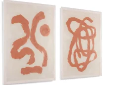 Online XOOON Organic Abstract schilderijen in de kleur Oranje - COCOmaison