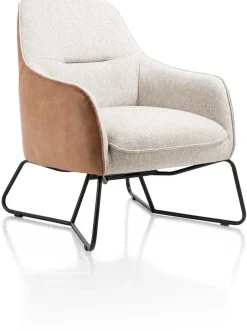 XOOON Oviedo fauteuil met combistof en lage rug