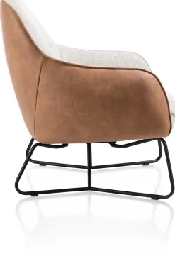 XOOON Oviedo fauteuil met combistof en lage rug