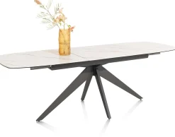 Sale XOOON PADOVA uitschuiftafel 180 (+ 60) x 90 cm - keramiek op glas - wit