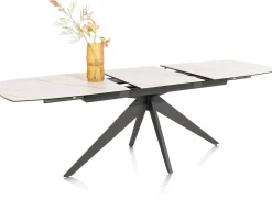 Sale XOOON PADOVA uitschuiftafel 180 (+ 60) x 90 cm - keramiek op glas - wit