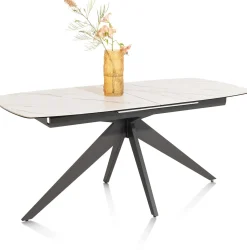Sale XOOON PADOVA uitschuiftafel 180 (+ 60) x 90 cm - keramiek op glas - wit