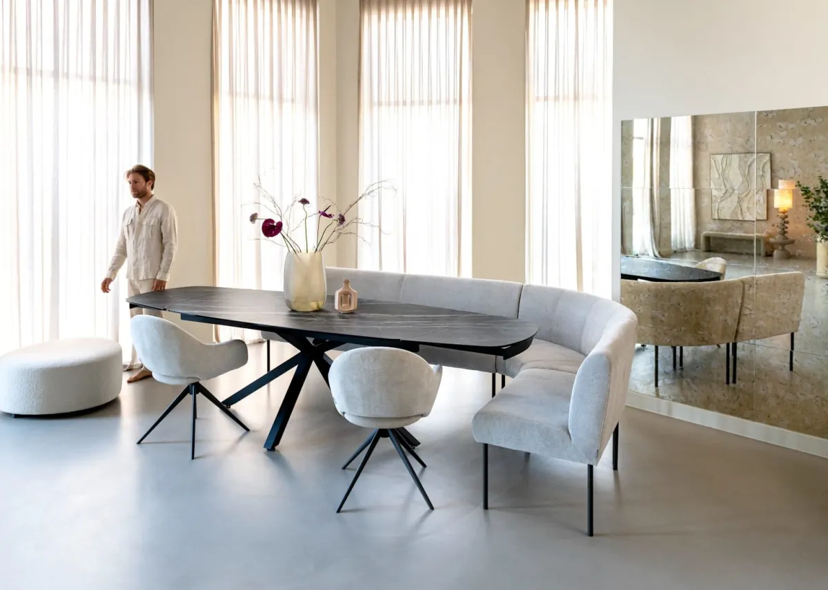 Outlet XOOON Reverso eetkamerbank 80 cm in de kleur Kiezel -