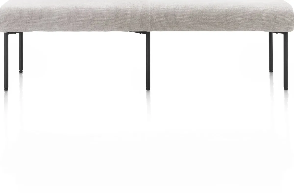 Discount XOOON Reverso, eetkamerbank 170 cm - zonder rug - pocket - stof Livigno - Kiezel