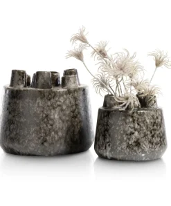 XOOON Safia vaas H21cm in de kleur Zwart - COCOmaison