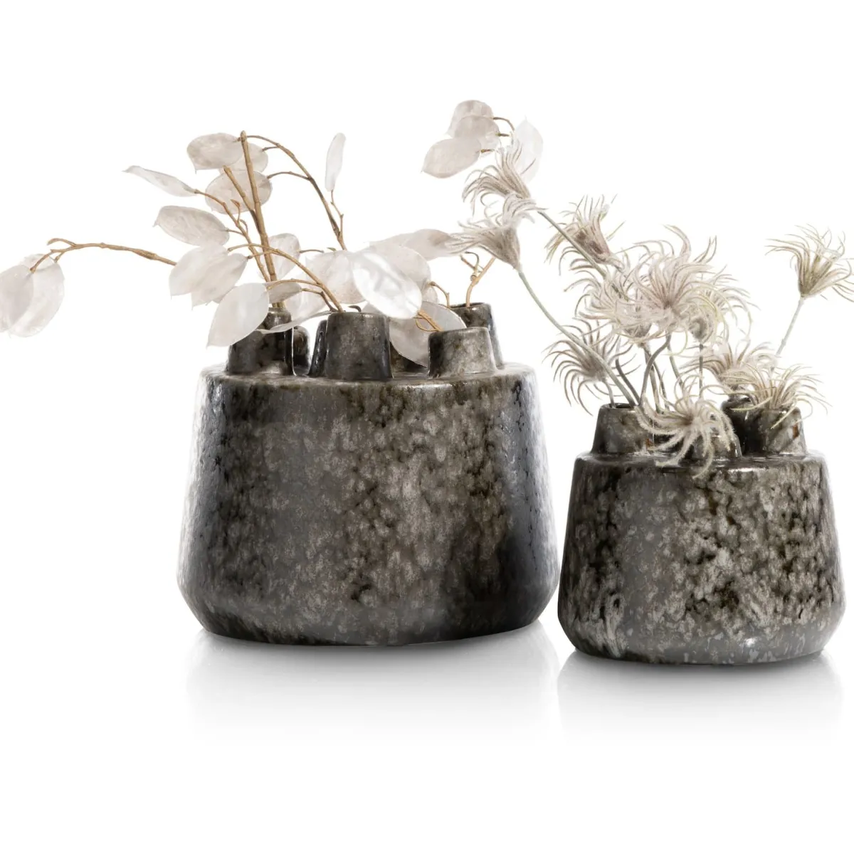 Discount XOOON Safia vaas H15cm in de kleur Zwart - COCOmaison