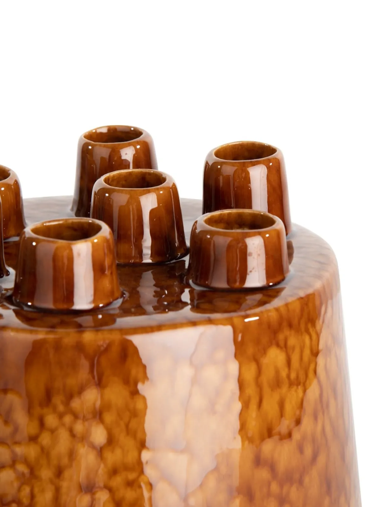 Online XOOON Safia vaas H21cm in de kleur Bruin - COCOmaison