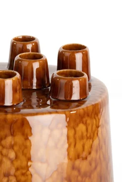 Online XOOON Safia vaas H21cm in de kleur Bruin - COCOmaison