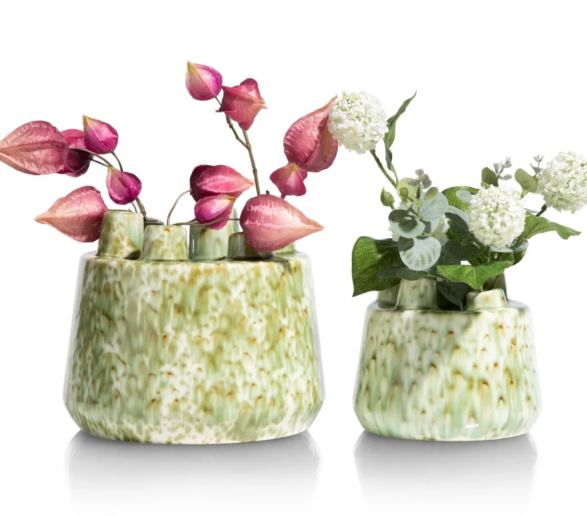 Clearance XOOON Safia vaas H21cm in de kleur Groen - COCOmaison