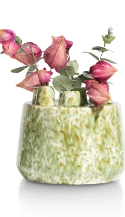Clearance XOOON Safia vaas H21cm in de kleur Groen - COCOmaison