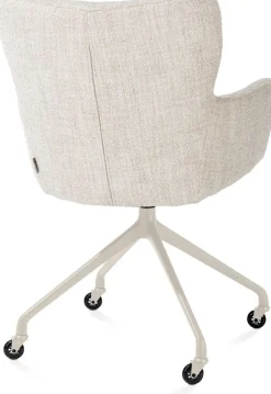 New XOOON Sage, armstoel + wielen - alu frame in creme - stof Luton - Creme